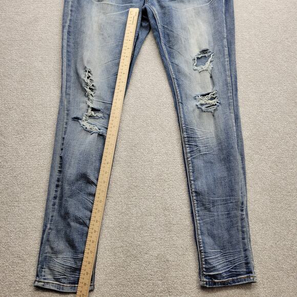 Indigo Rein Anklet Jeans Women's Size 17 Light Distressed Blue Denim Washed - Picture 6 of 13
